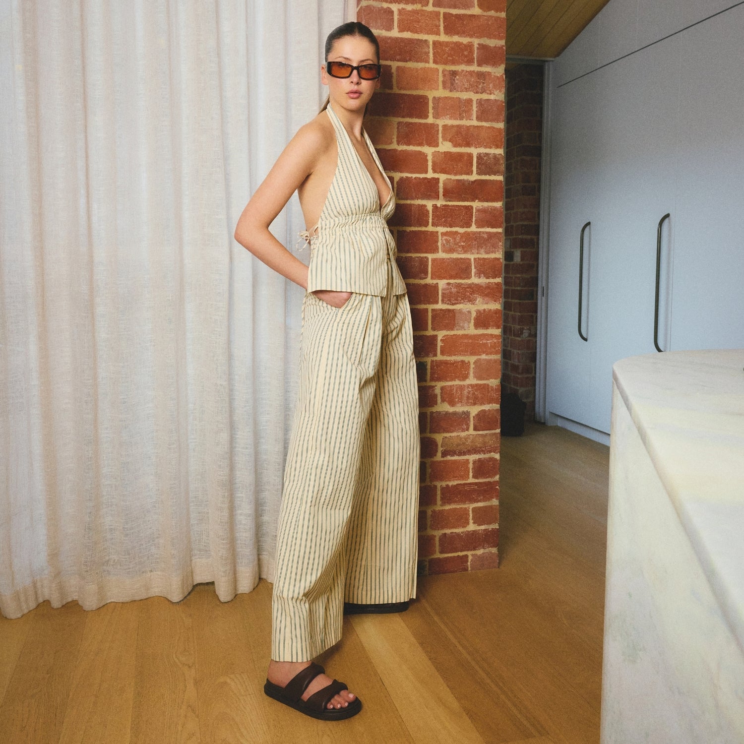 Bindy Footbed Slides - Chocolate Brown