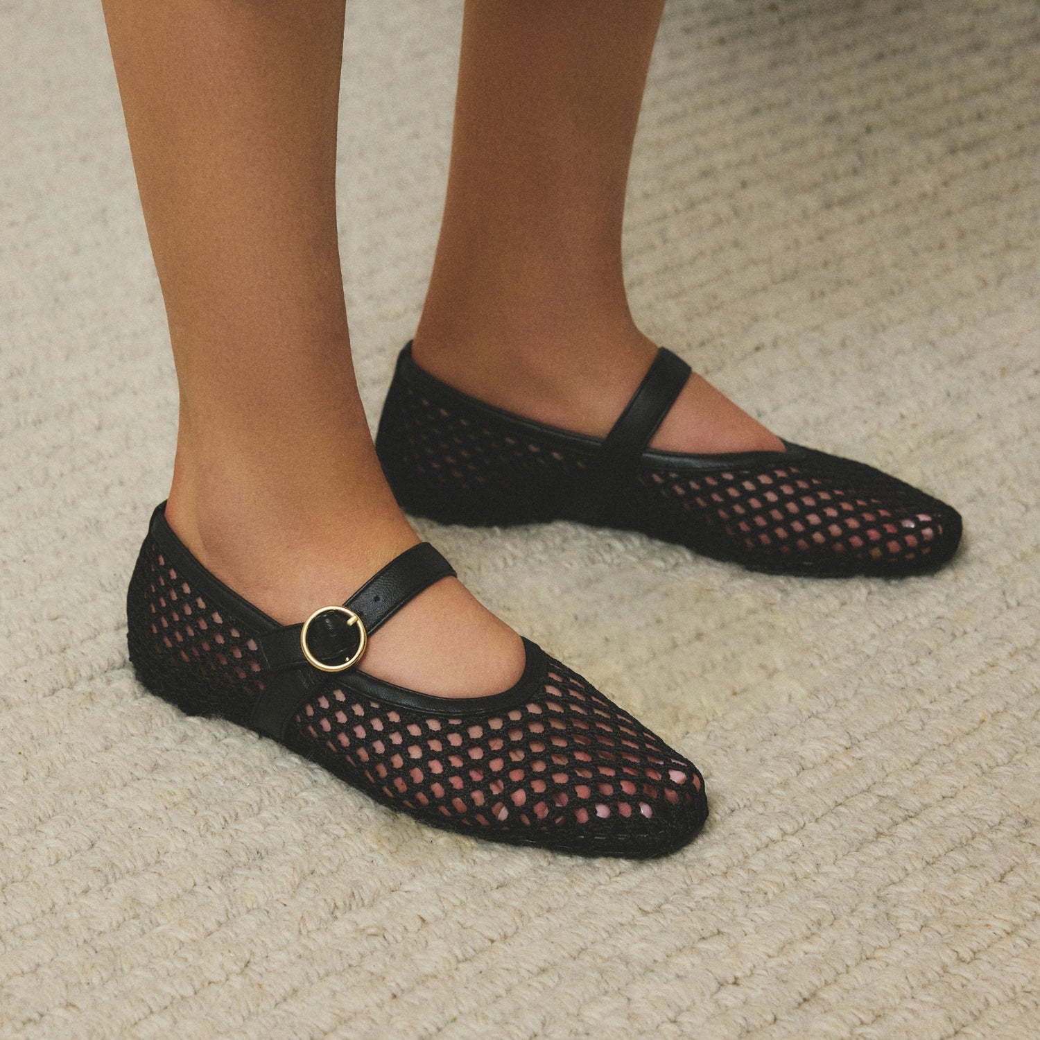 Eunice Mary-Jane Flats - Black