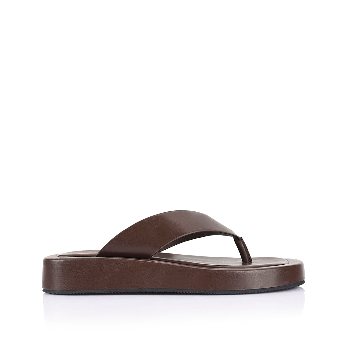 Women's chocolate brown slide on platform thong