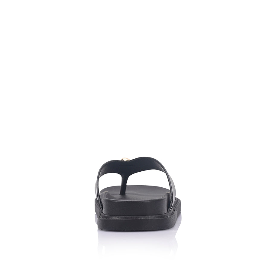 Bri Footbed Thongs - Black