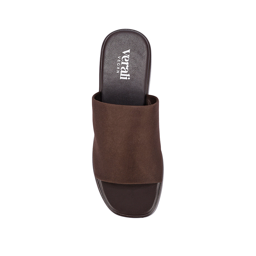 Cherry Flatform Slides - Chocolate Brown Mesh