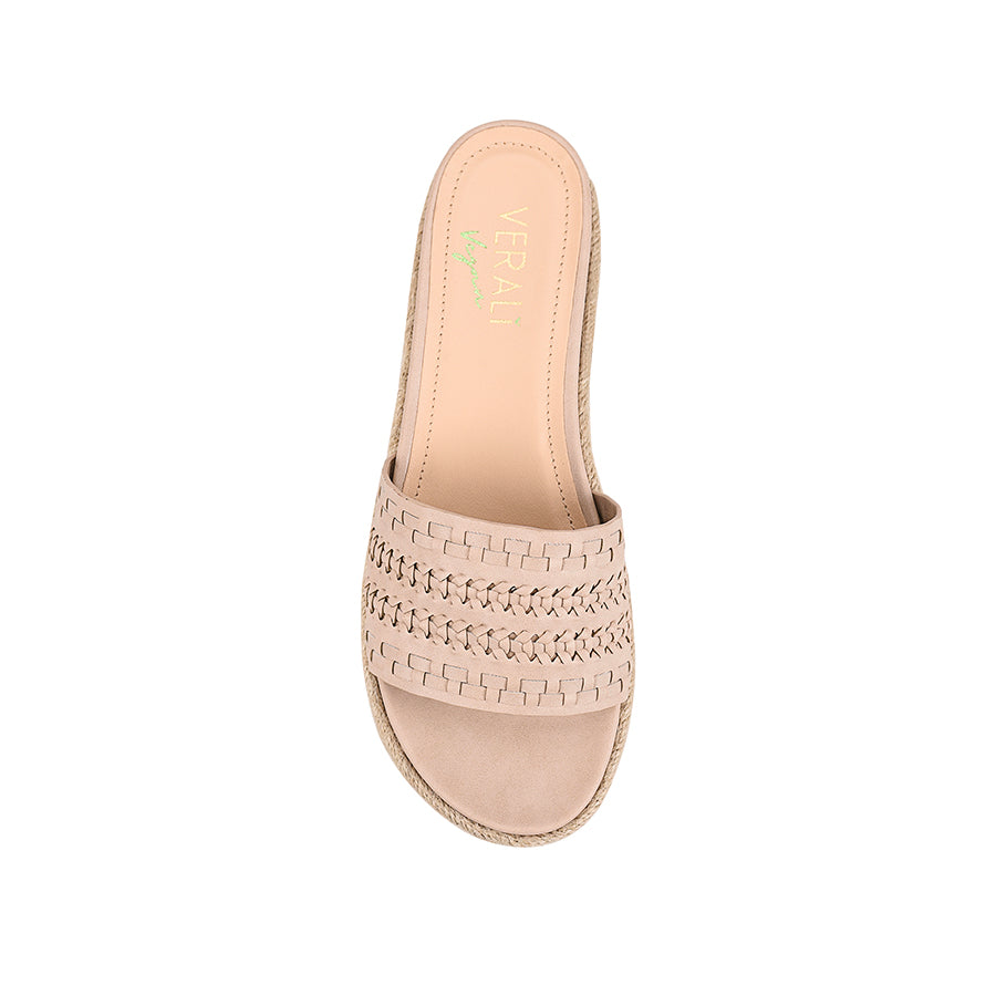 Women's platform footbed slide in blush