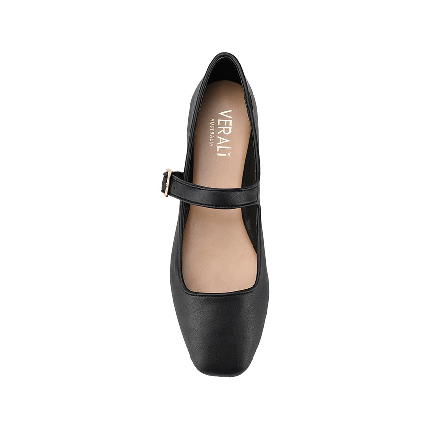 Women's block heel ballet flat with square toe and mary jane flat
