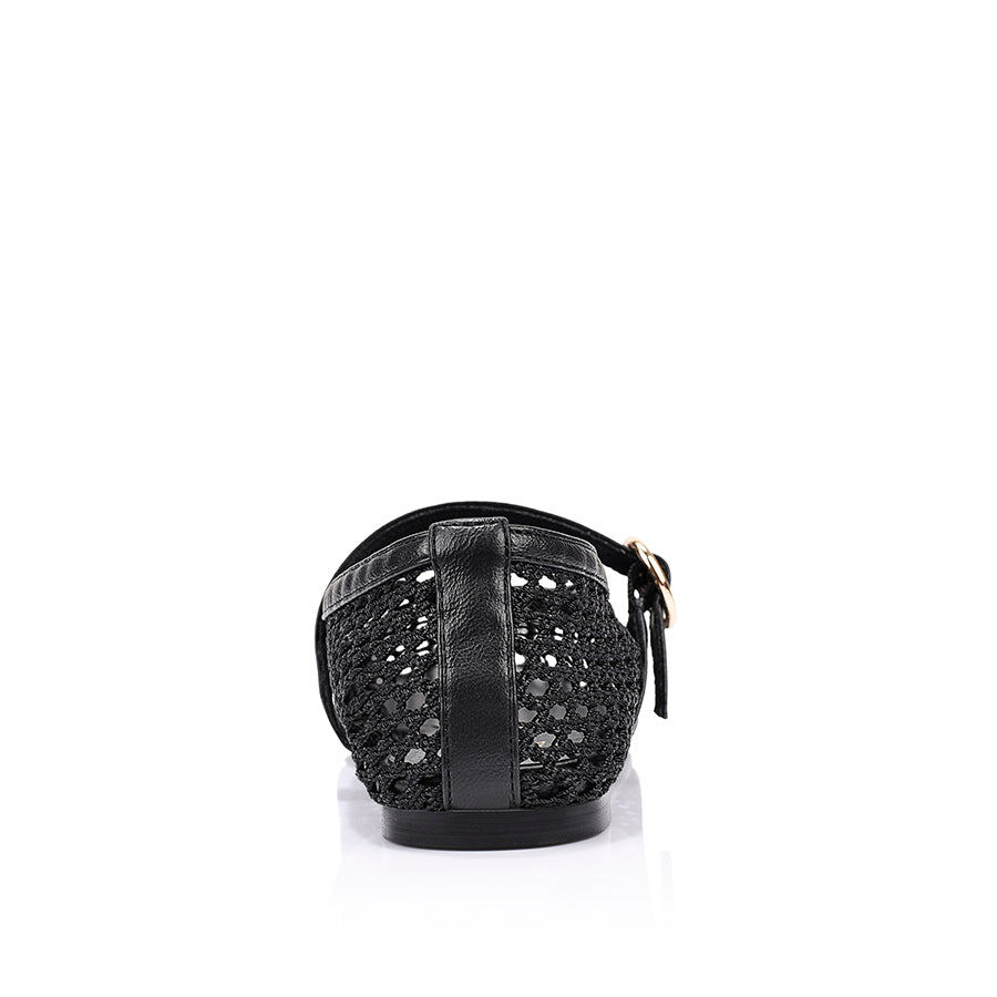 Eunice Mary-Jane Flats - Black