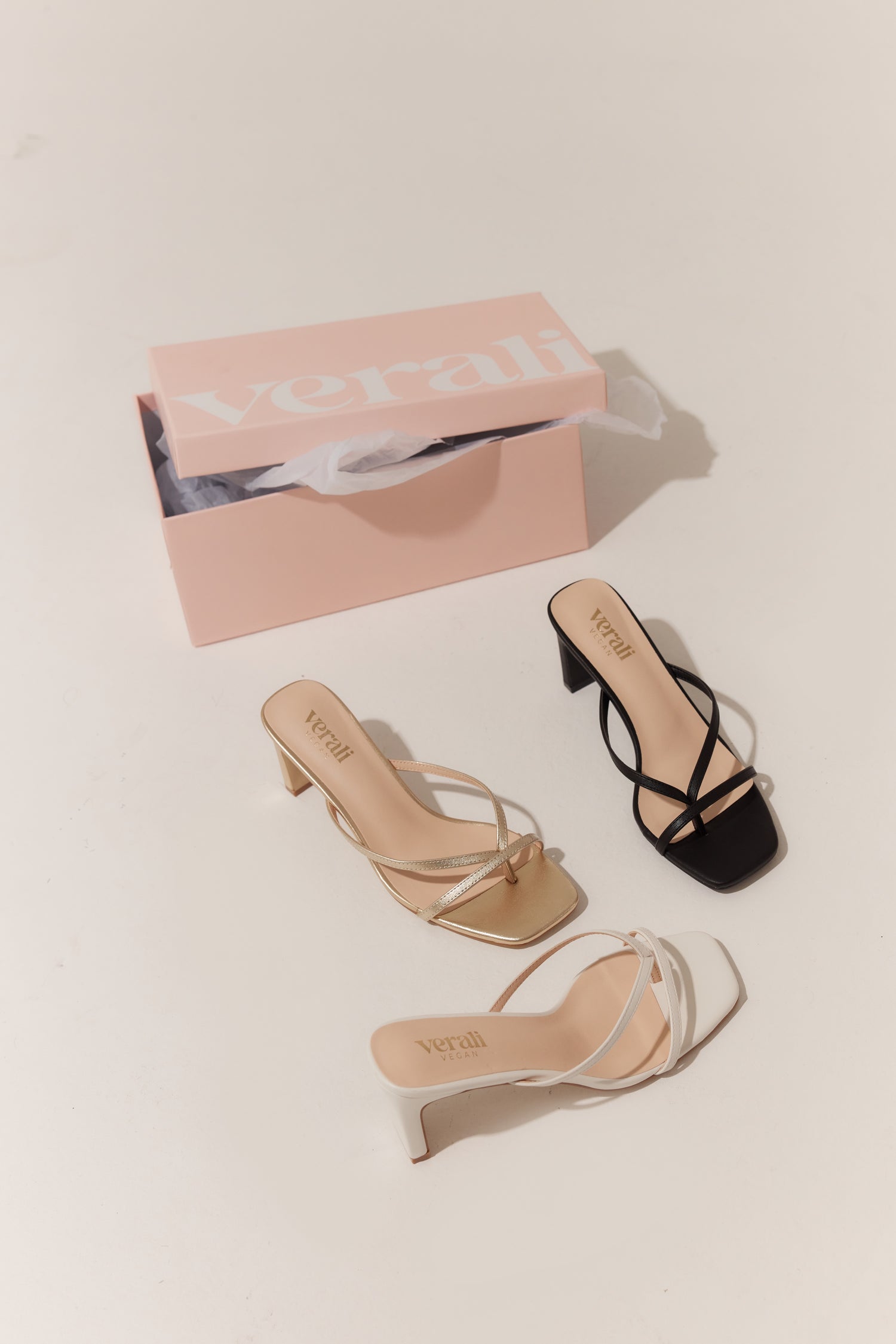 Gia Heeled Thongs - Chalk White