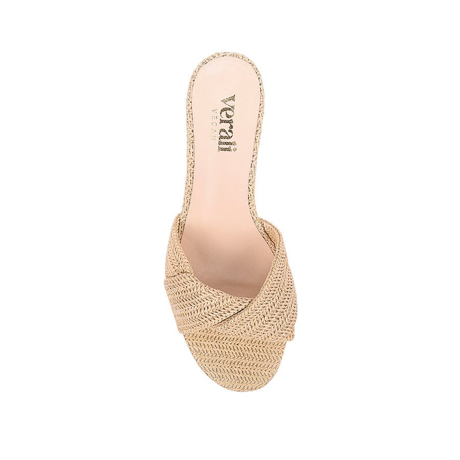 Gabriella Mule Wedges - Raffia