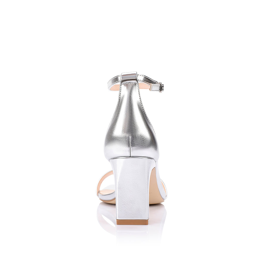 Gimlet Block Heel Sandals - Silver