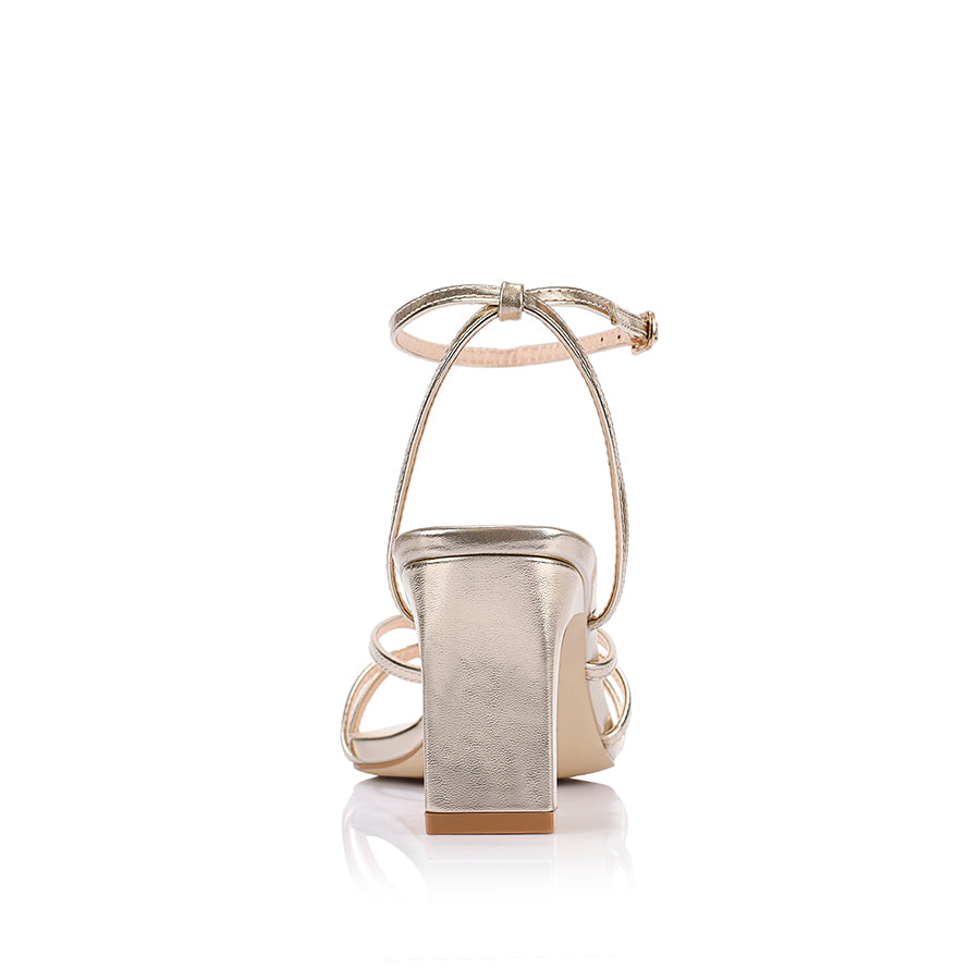 Gio Block Heel Sandals - Champagne Gold