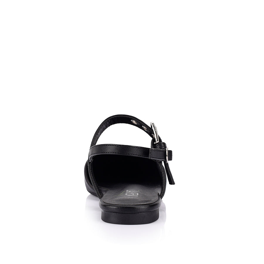 Women's black point toe slingback flat shoes
