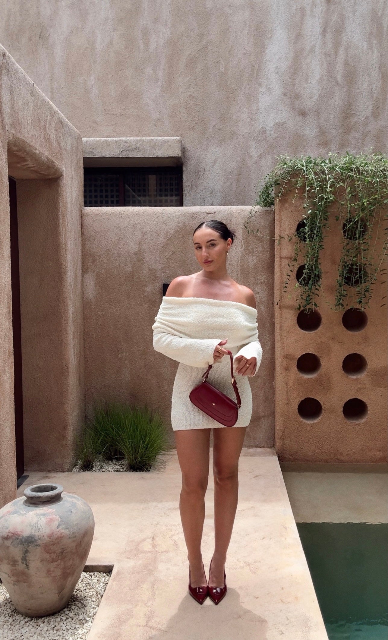 Konga Slingback Block Heels - Wine Patent