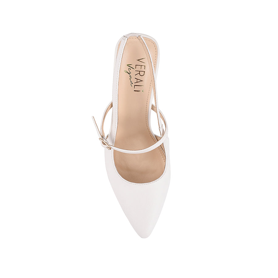 Women's slingback block heel with adjustable strap and pointed toe
