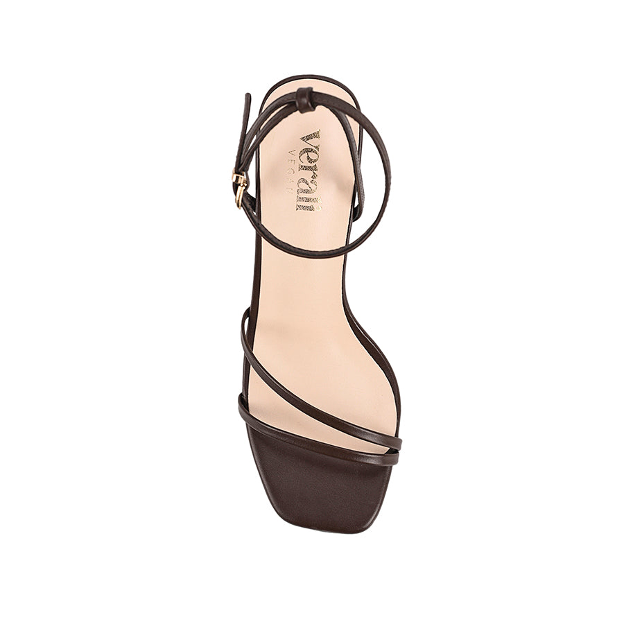 Kimmy Slim Strappy Heels - Chocolate Brown