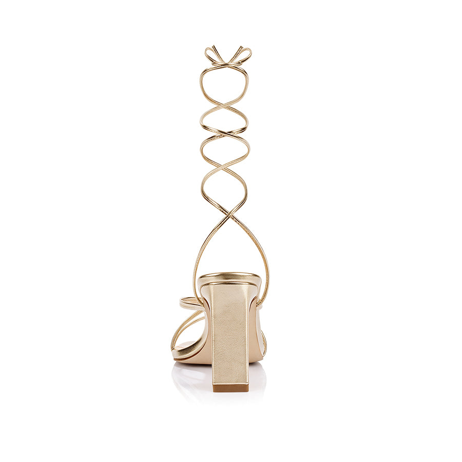 Kito Block Heel Sandals - Champagne Gold