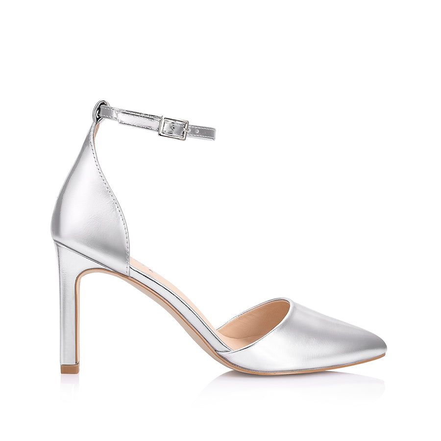 Kitra Closed Toe Heels - Silver