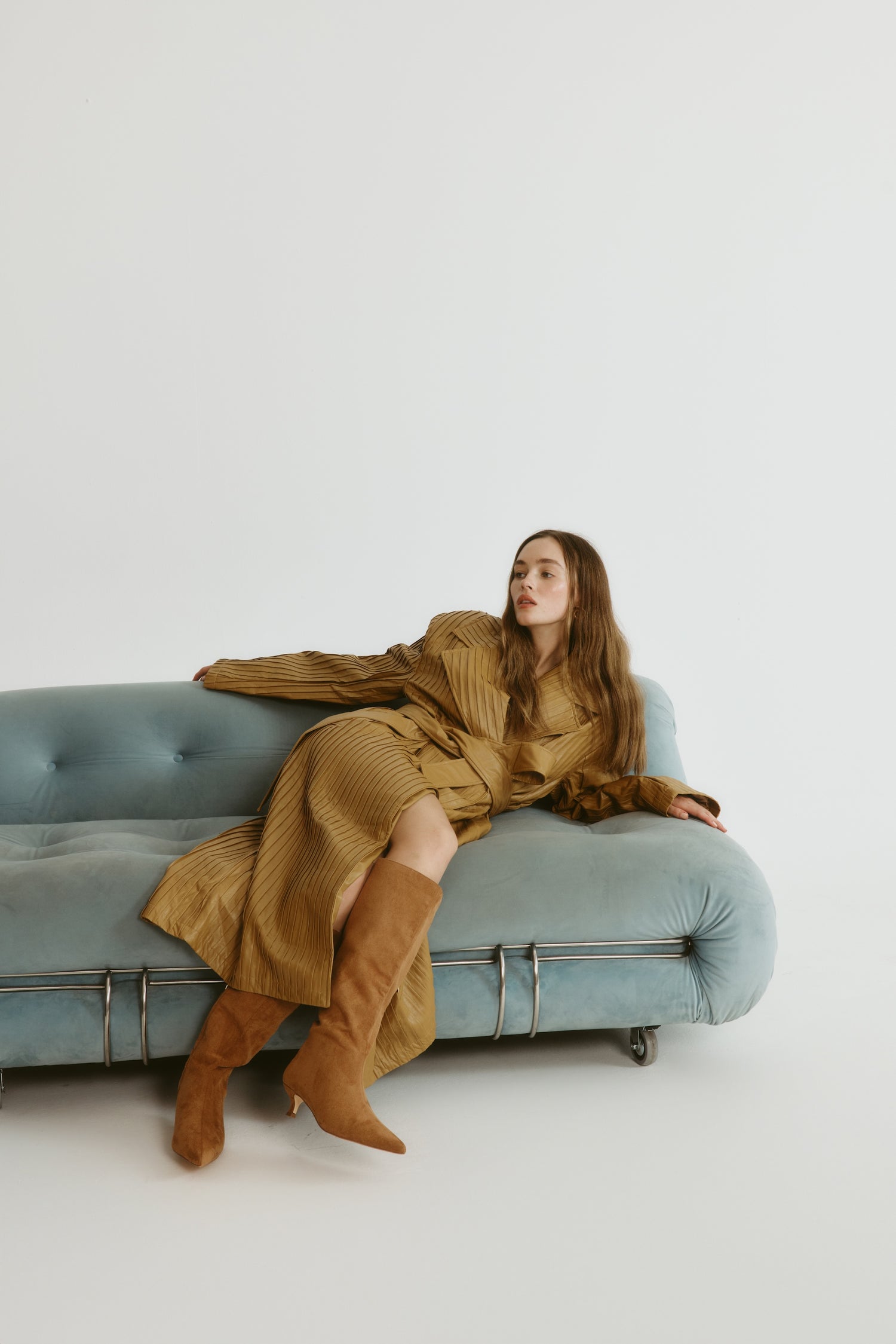 Lucila Knee High Boots - Tan Micro