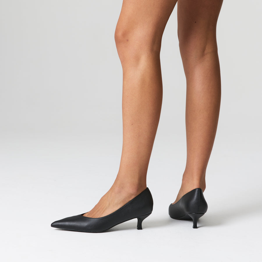 Lucy Kitten Heel Pumps - Black