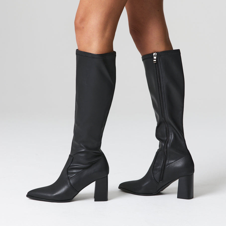 Marlo Knee High Boots - Black