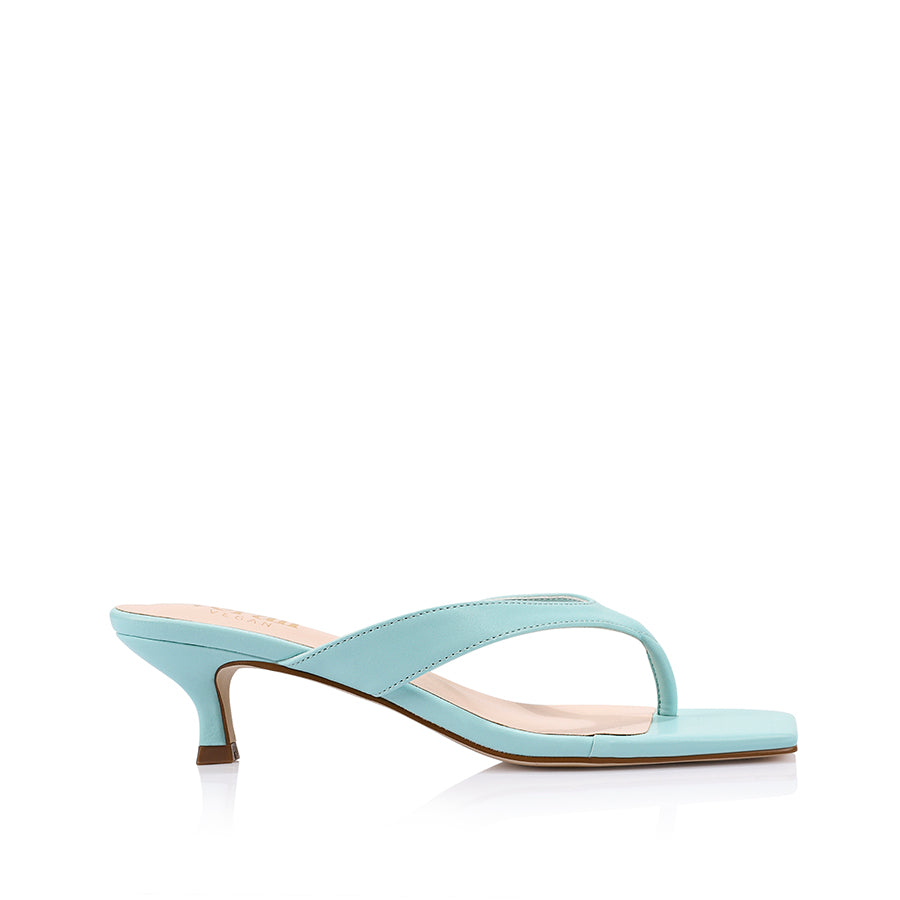 Martha Kitten Heel Thongs - Turquoise
