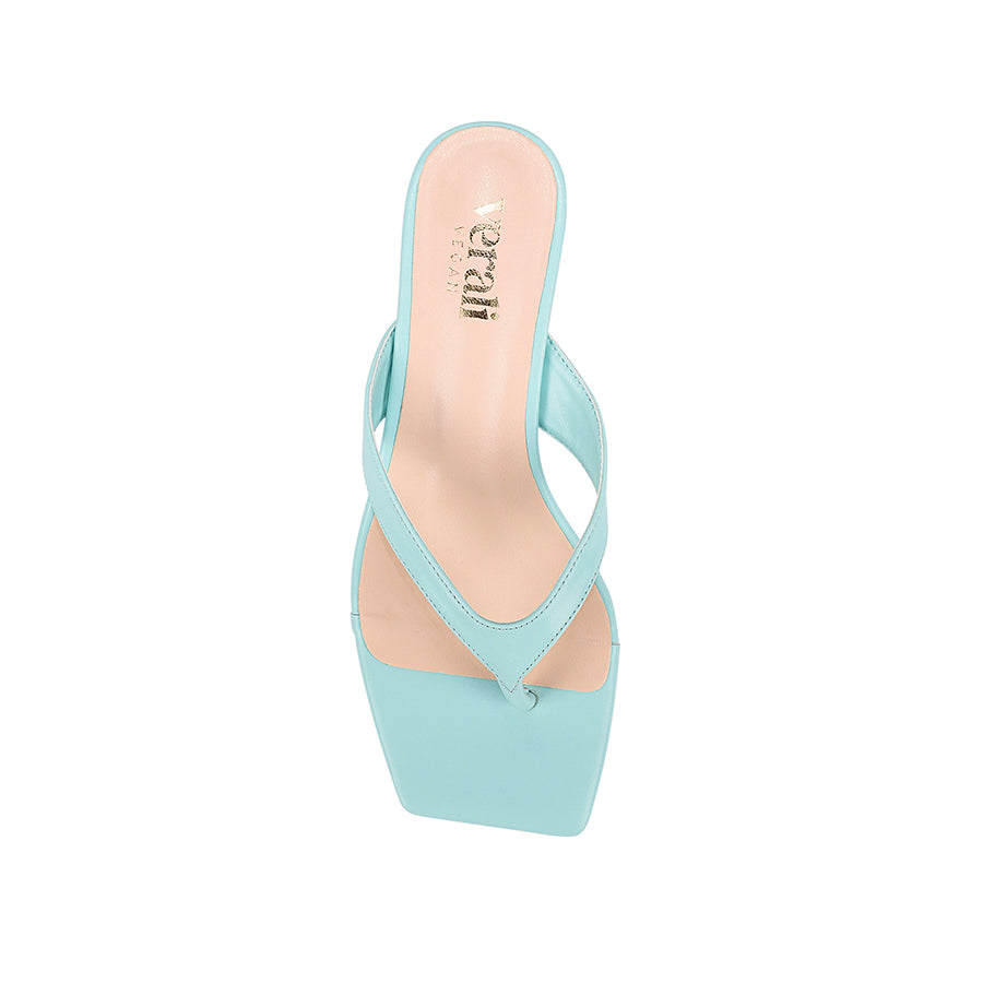 Martha Kitten Heel Thongs - Turquoise