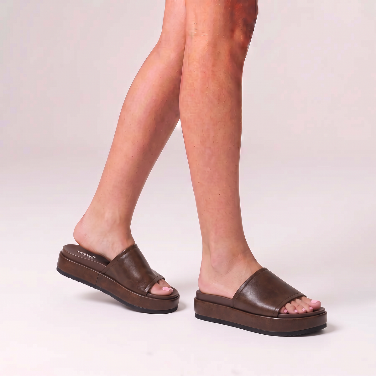 Hades Flatform Slides - Brown Distressed