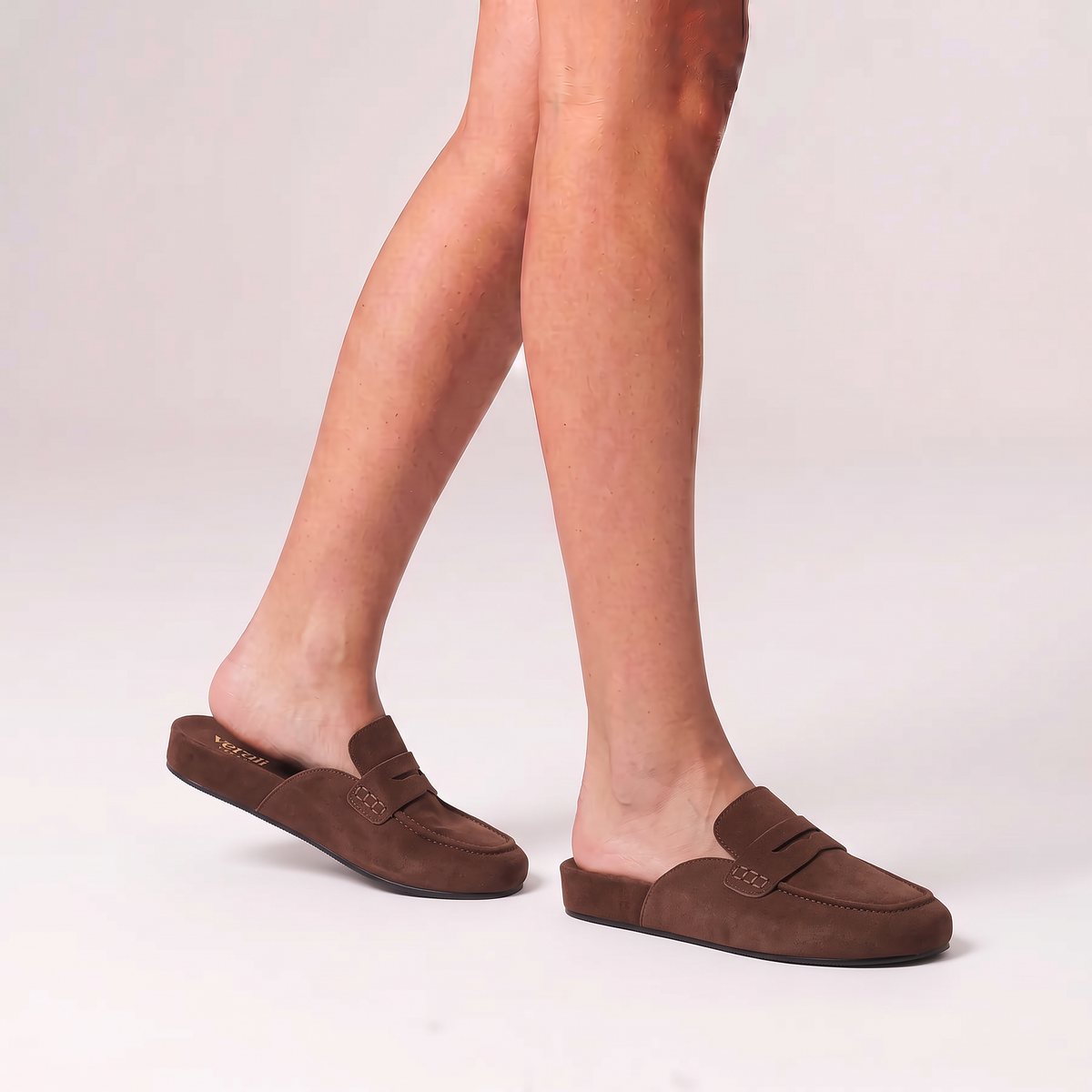 Terrance Loafer Mules - Chocolate Brown Micro
