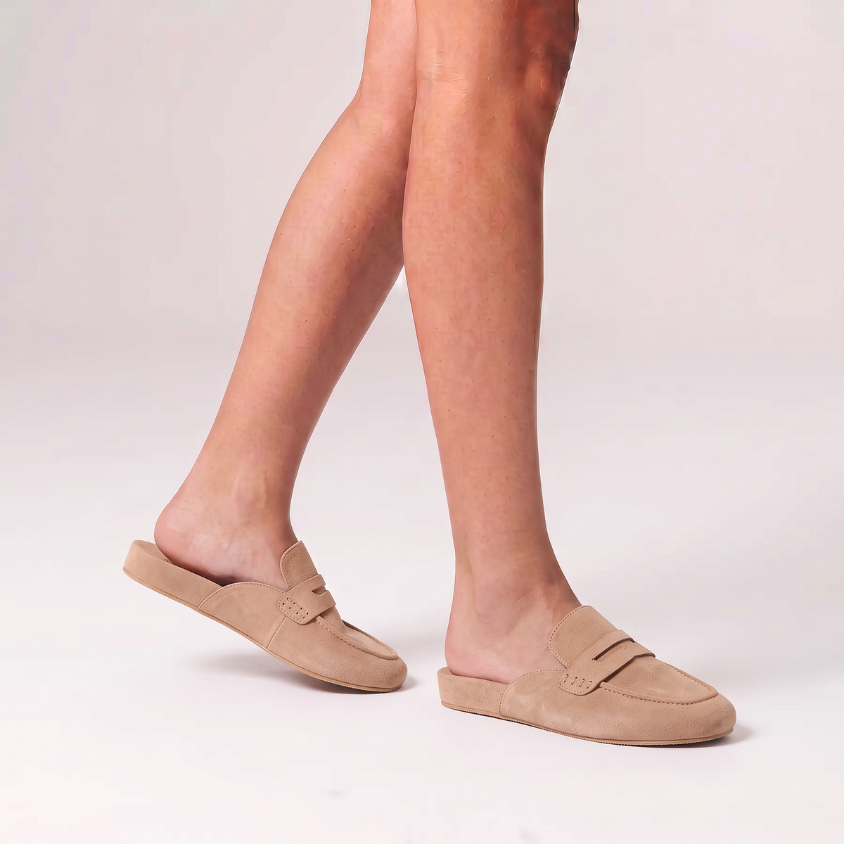 Terrance Loafer Mules - Taupe Micro