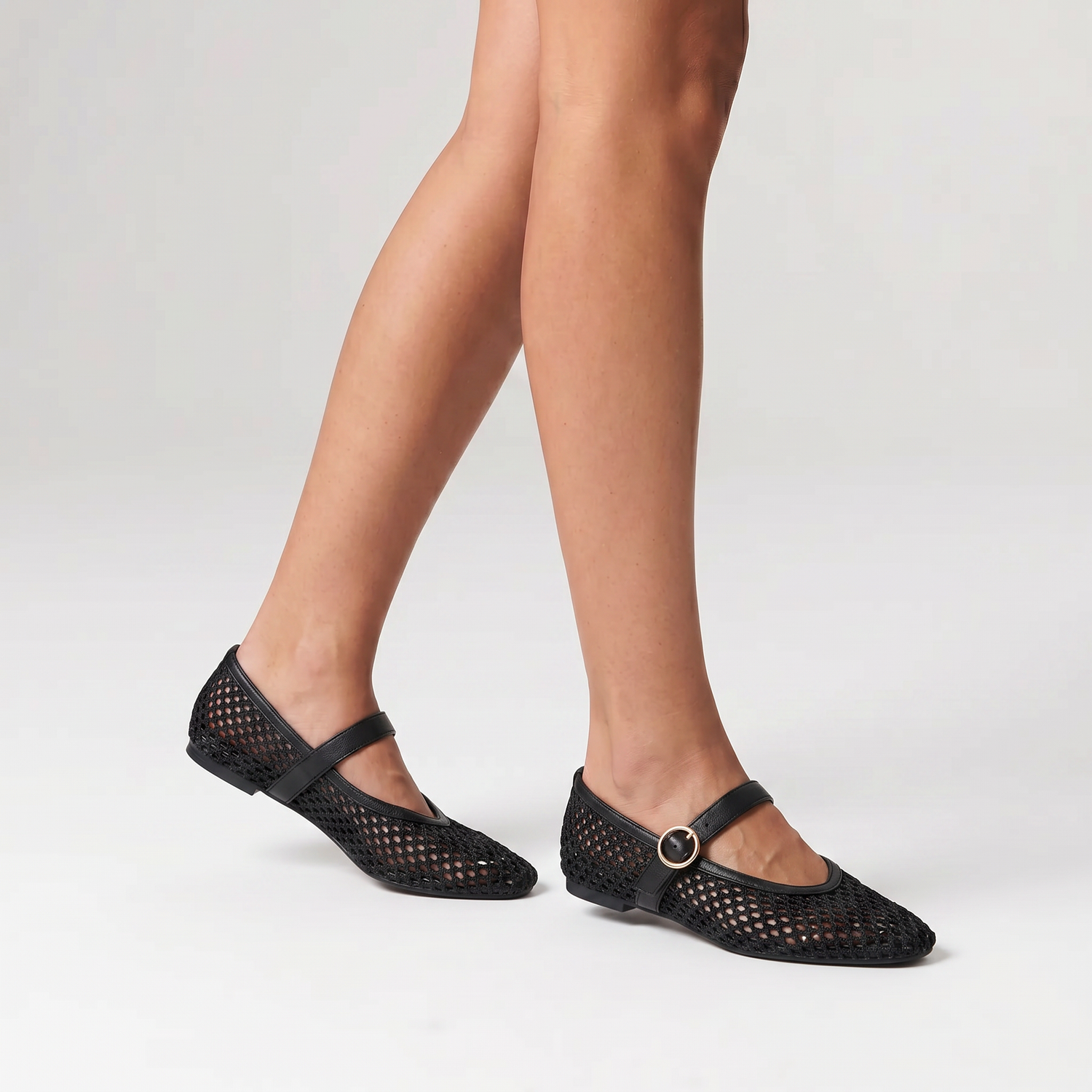 Eunice Mary-Jane Flats - Black