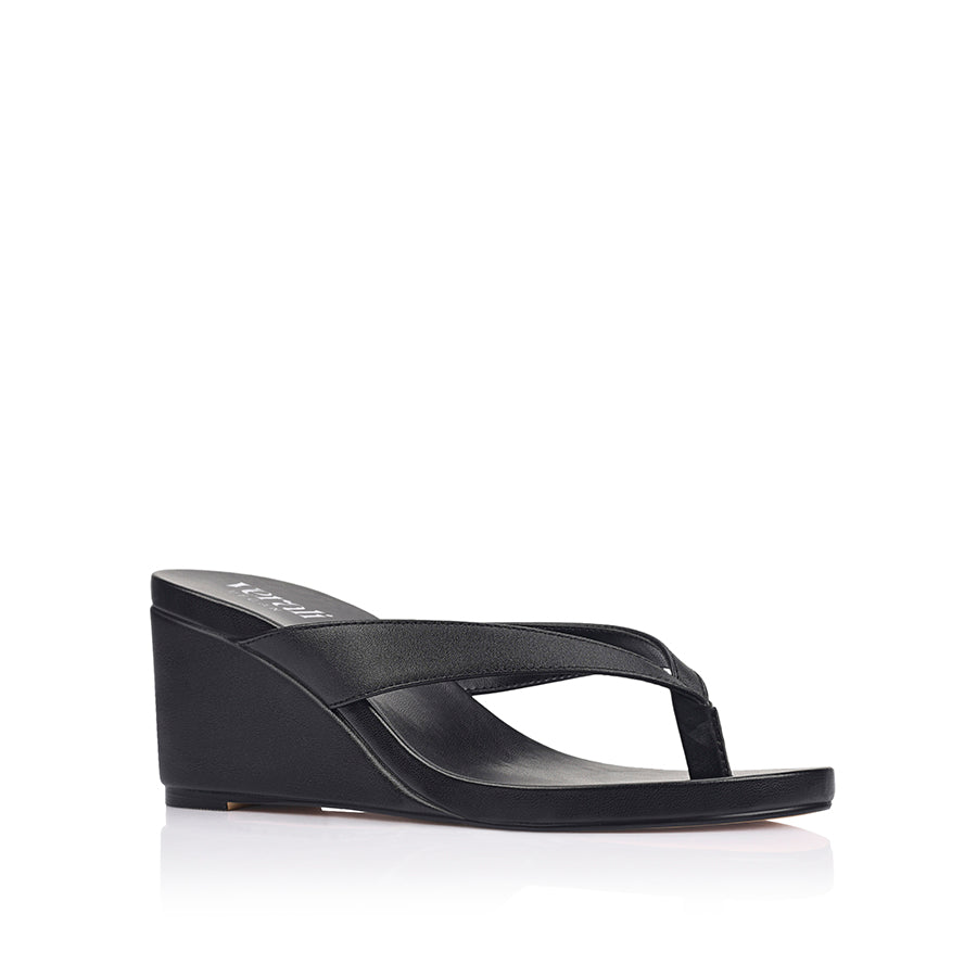 Polly Thong Wedges - Black