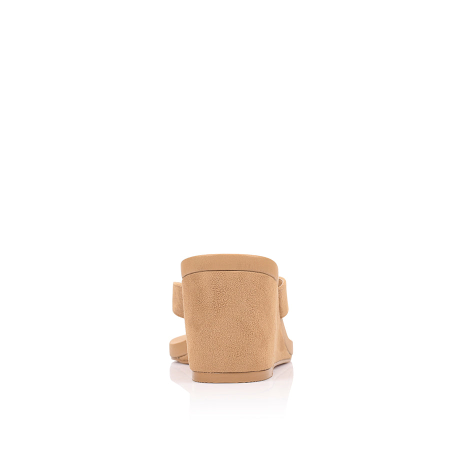 Polly Thong Wedges - Camel Tan Micro