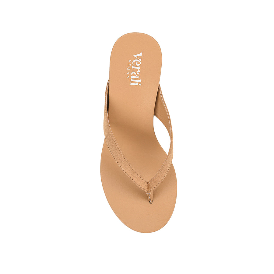 Polly Thong Wedges - Camel Tan Micro