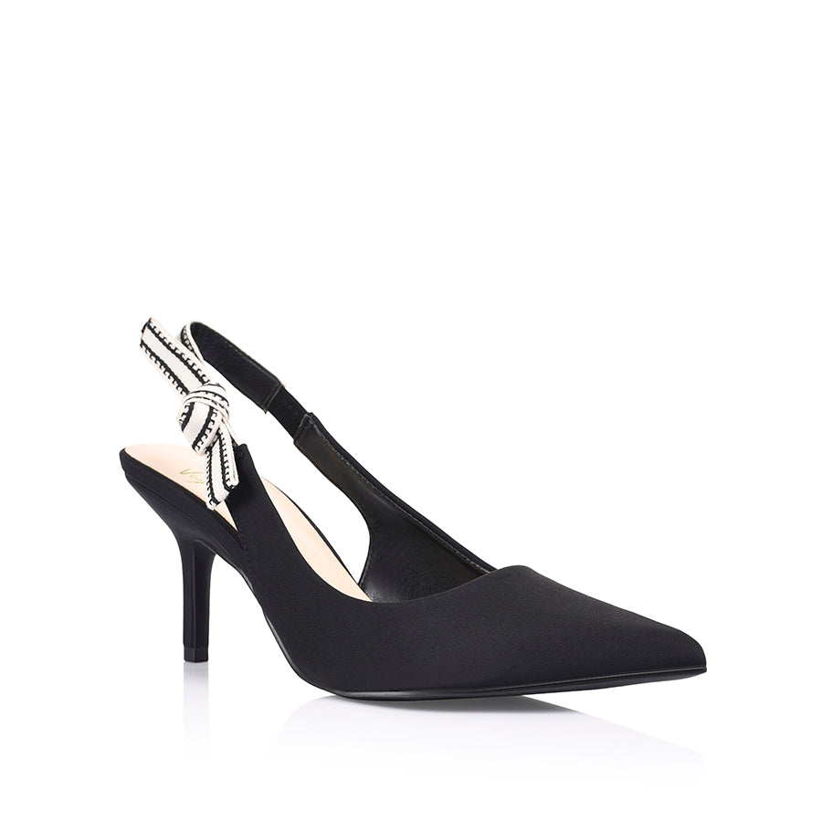 Shaan Slingback Stilettos - Black Knit