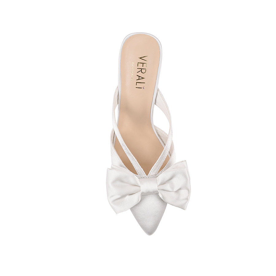 Spear Mules - Chalk Satin