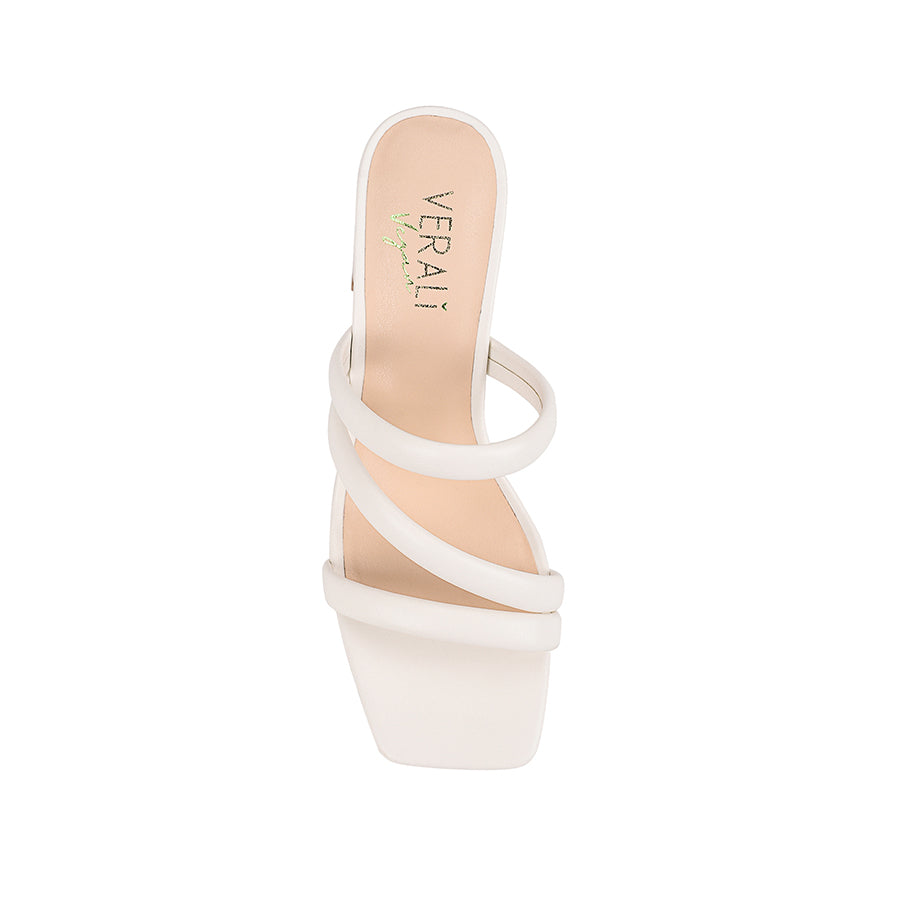 Stallone Block Heel Mules - Chalk White
