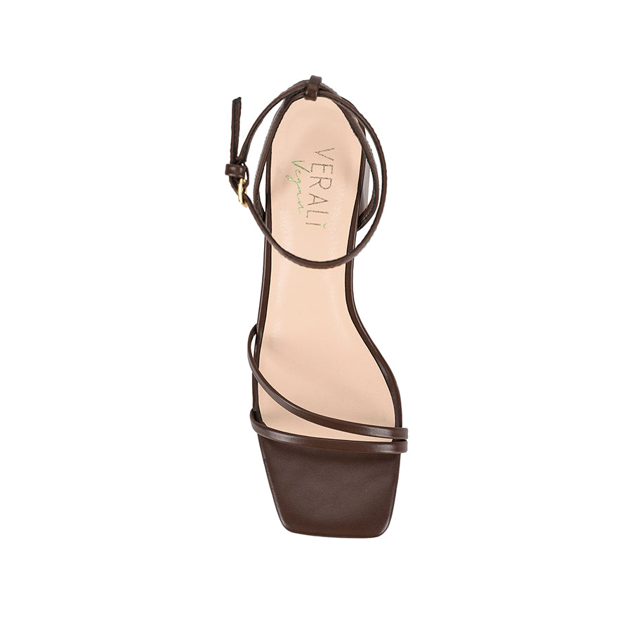 Womens chocolate brown strappy block heel