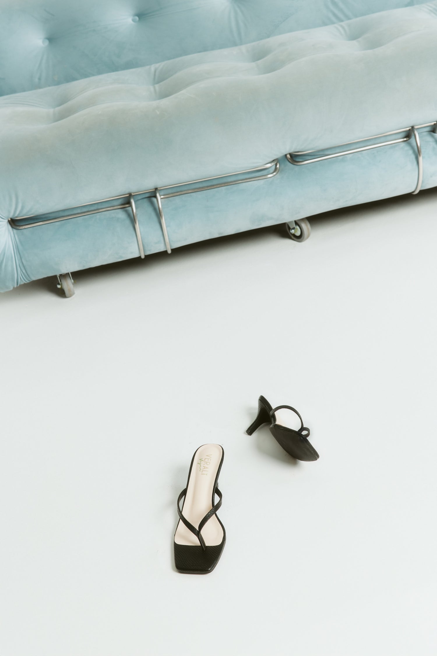 Taytum Heeled Thongs - Black Snake