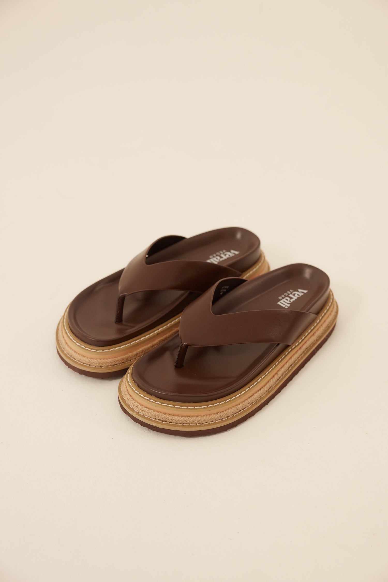 Theo Platform Thongs - Chocolate Brown