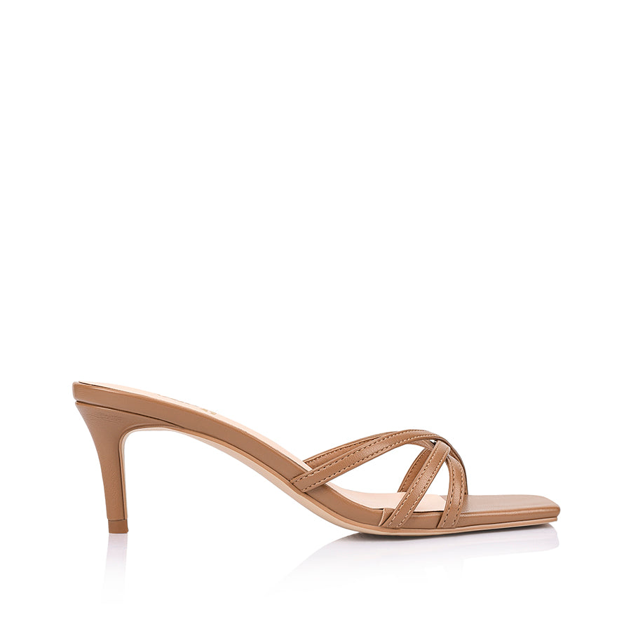 Tarzan Heeled Mules - Dark Camel Tan