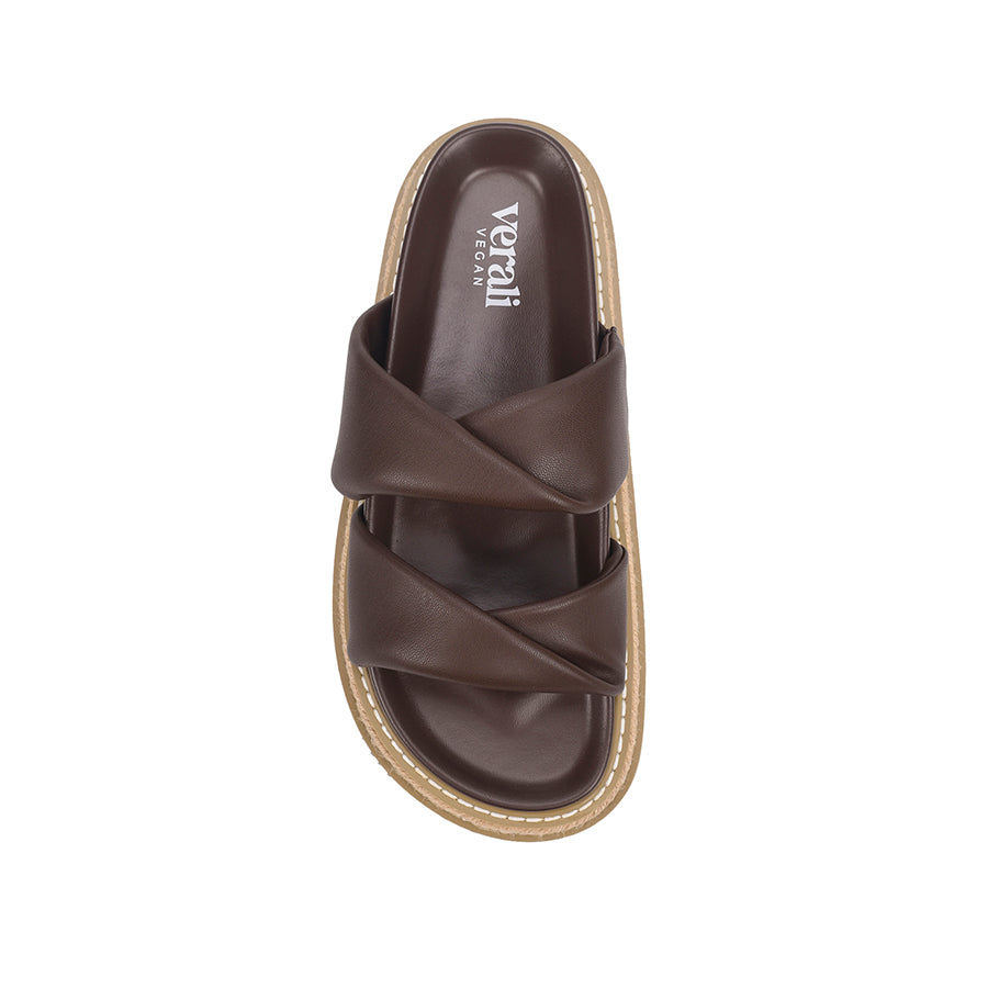 Teagan Flatform Slides - Chocolate Brown