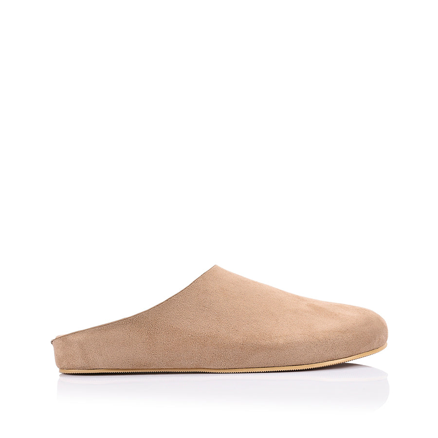 Terry Closed Toe Mules - Taupe Micro