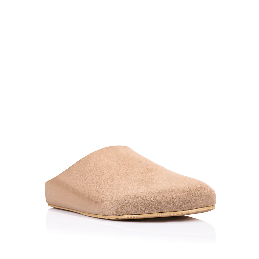 Terry Closed Toe Mules - Taupe Micro