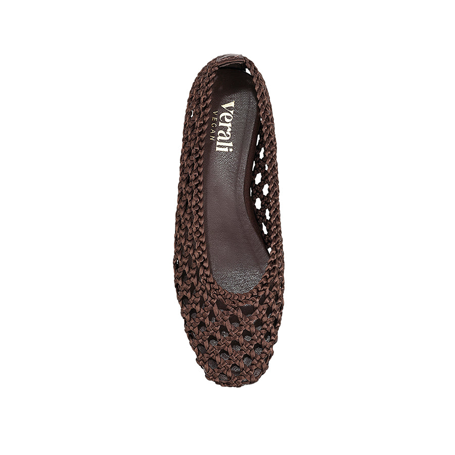 Evan Woven Ballet Flats - Chocolate Brown