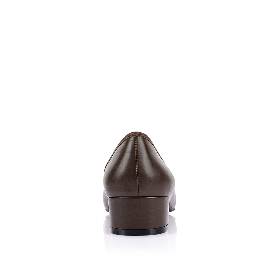 Minnie Ballet Block Heels - Chocolate Brown