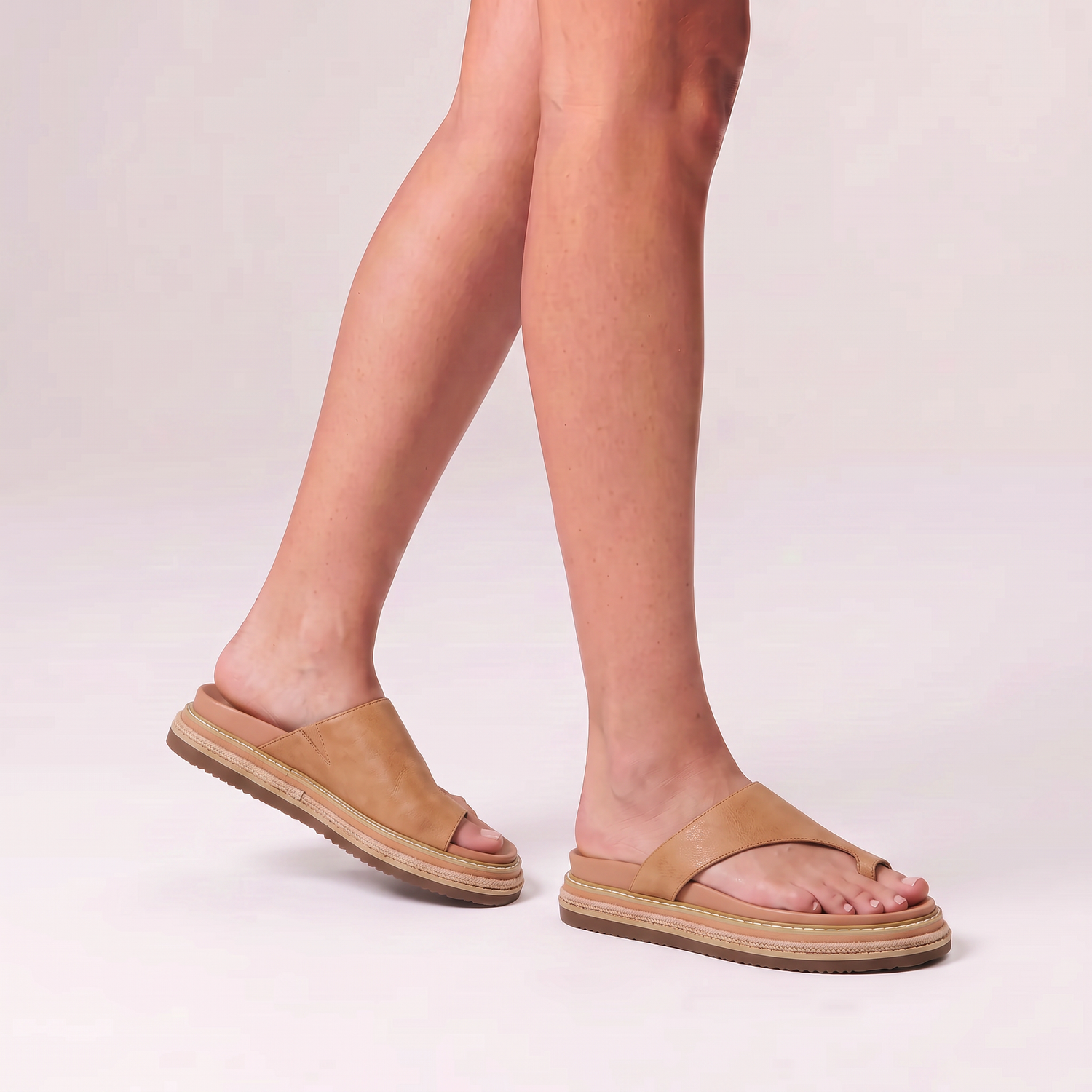 Thor Flatform Thongs - Biscuit