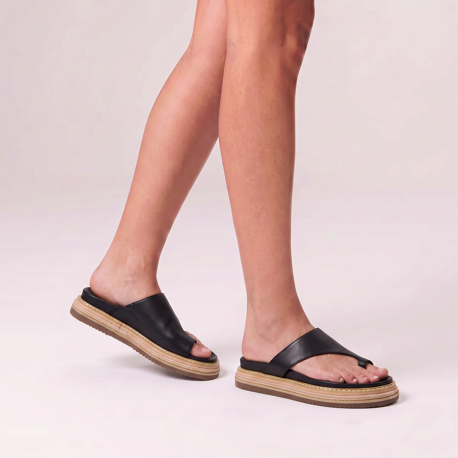 Thor Flatform Thongs - Black