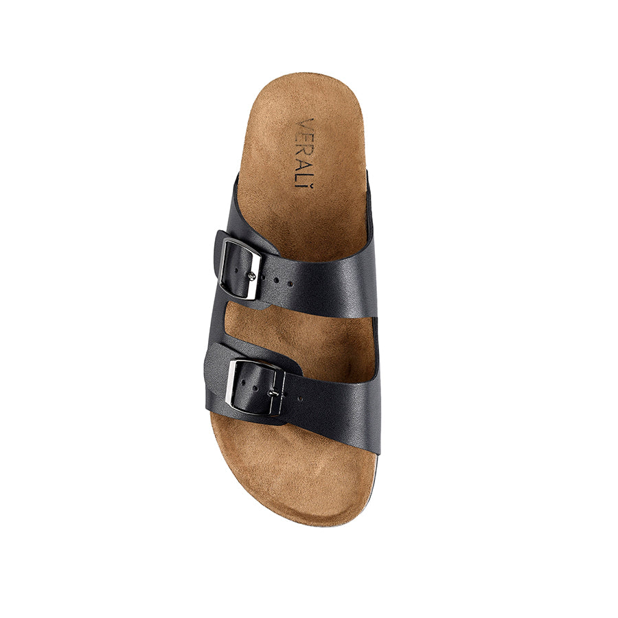 Xylo Footbed Slides - Black Smooth