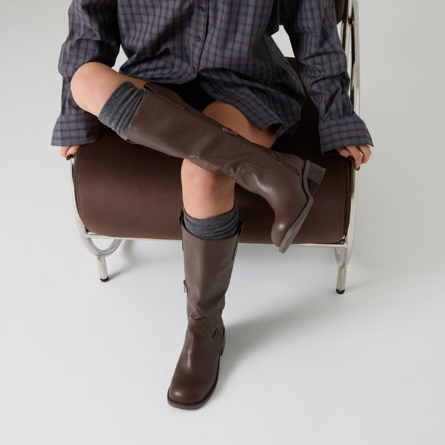 Rogue Knee High Boots - Chocolate Brown