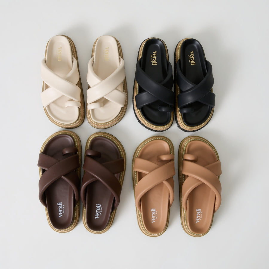 Thelma Flatform Slides - Chocolate Brown