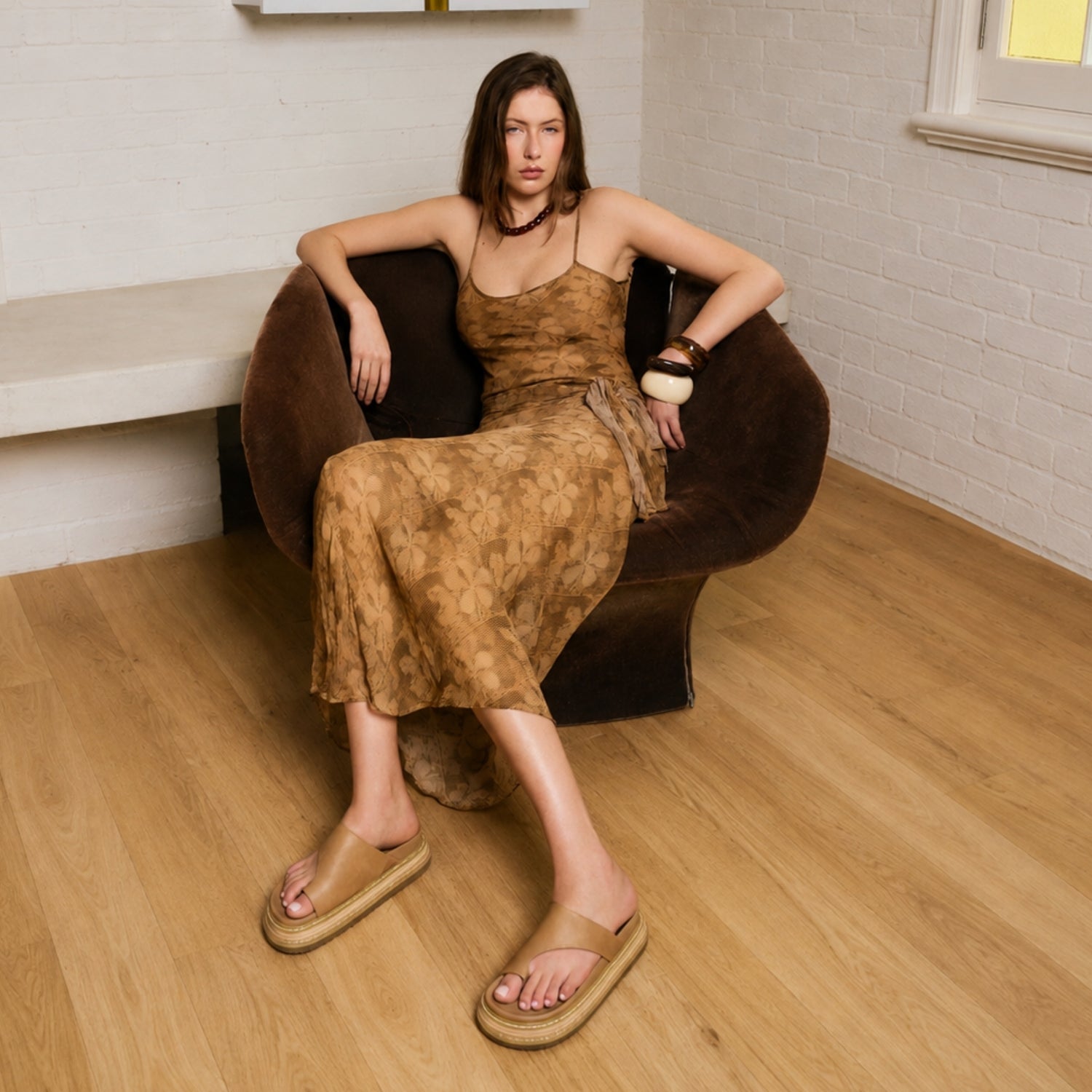 Thor Flatform Thongs - Biscuit