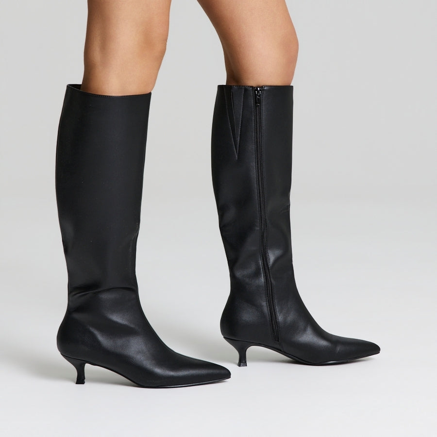 Olive Knee High Boots - Black