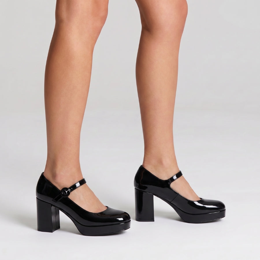 Hennessy Mary Jane Platforms - Black Patent